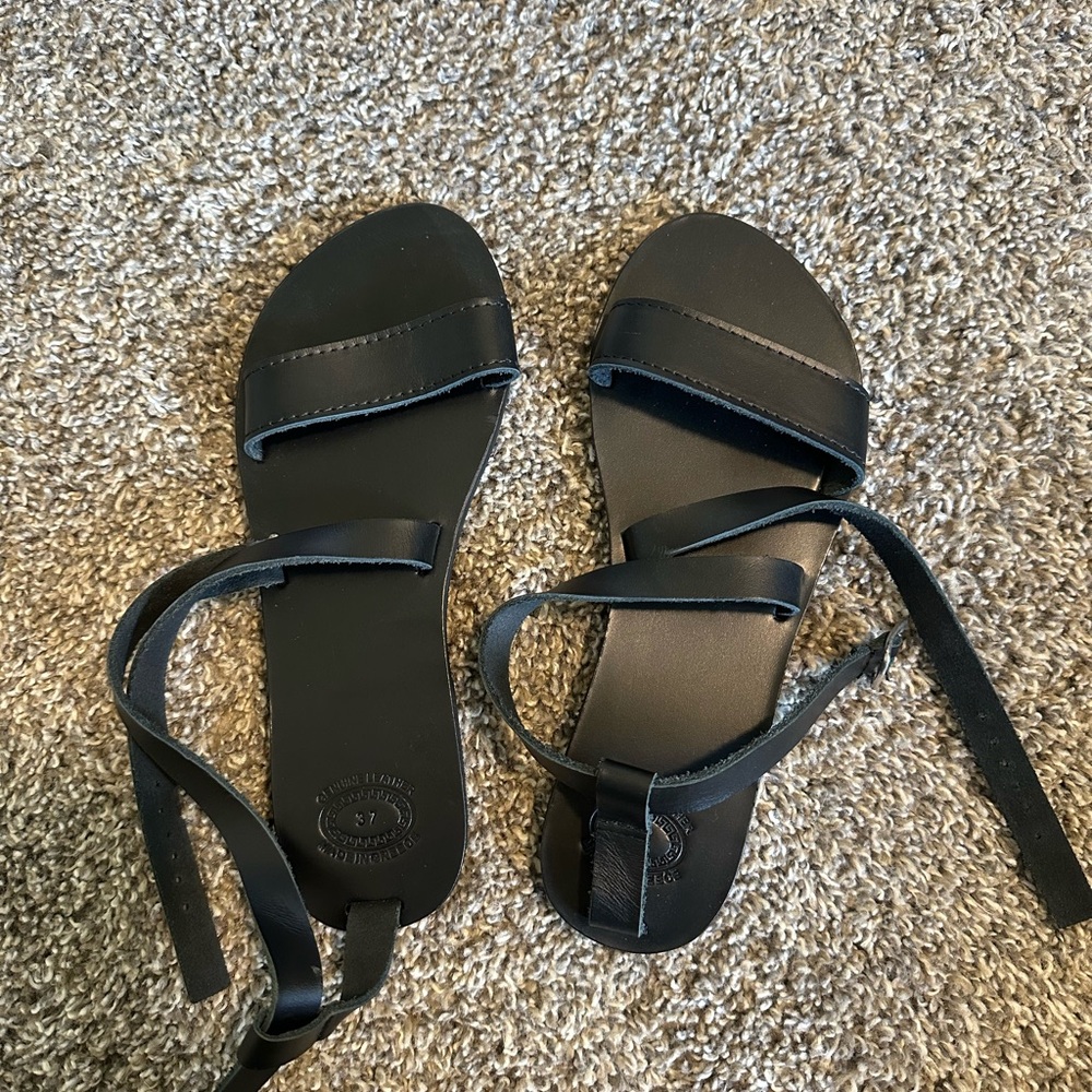 Elegant Black Leather Sandals